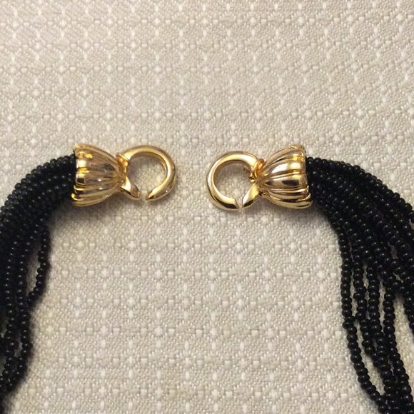 Multi strand black small bead necklace. - Picture 3 of 6
